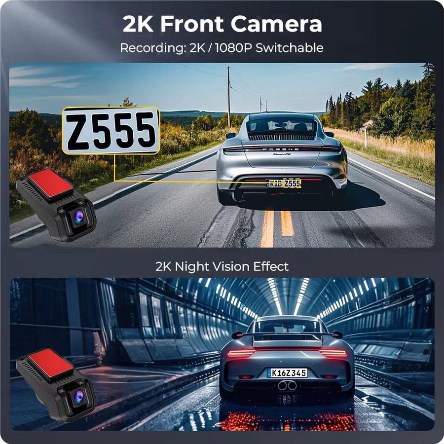 GreenYi 2K Full HD Dash Cam mit WiFi und App-Steuerung, schwarzer Auto Video Recorder mit 24H Parkplatz-Monitor und Nachtsichtfunktion - Bild 3