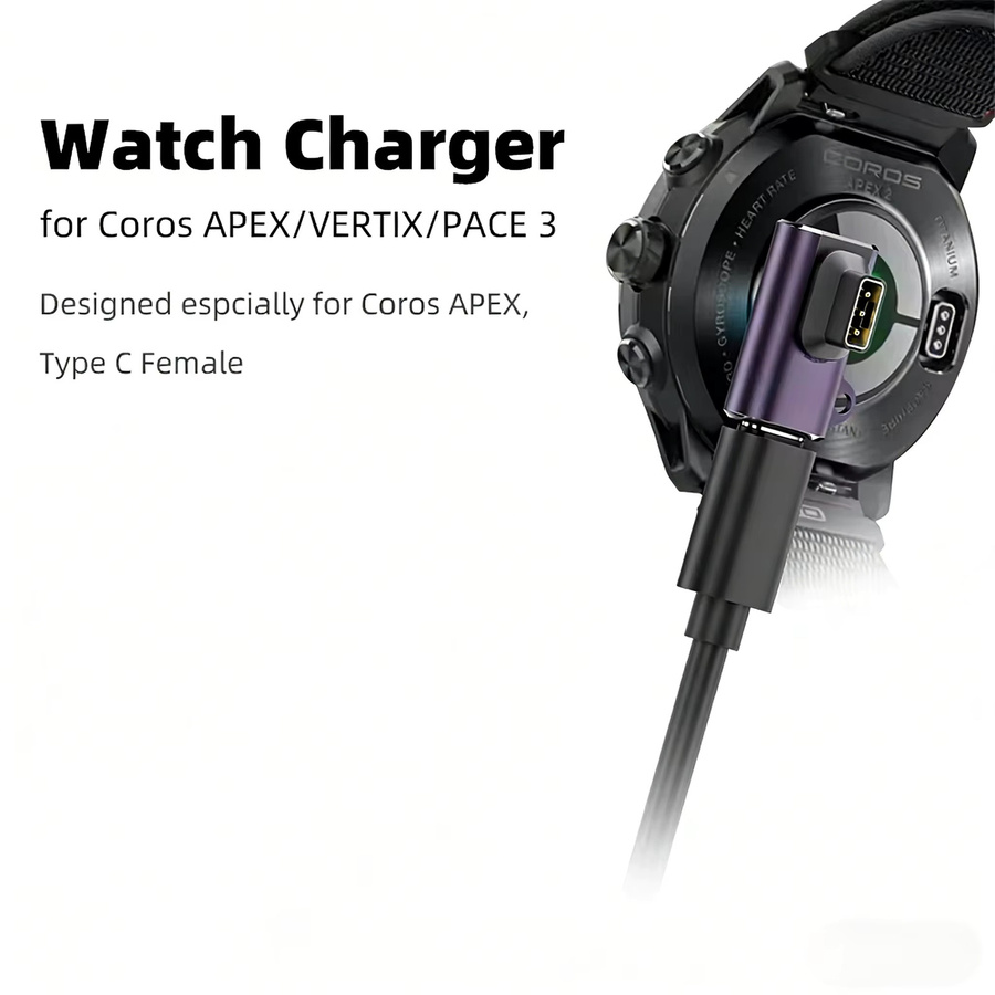USB-C Ladeadapter in Silber für COROS APEX 2 Pro, APEX 42mm und 46mm sowie COROS Pace 3, Pace 2 und Vertix 2 - Bild 3