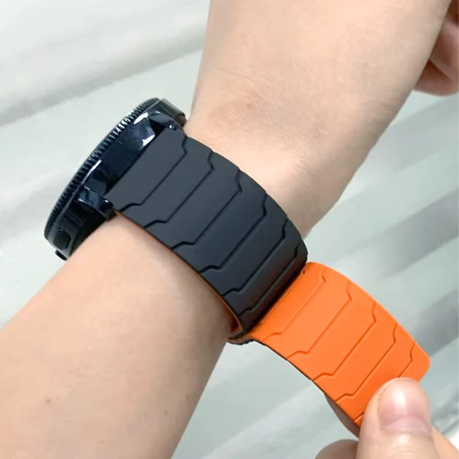 Zeblaze Uhrenarmband Silikon, Magnetschlaufen, 22 mm, Schwarz, Unisex - Bild 4