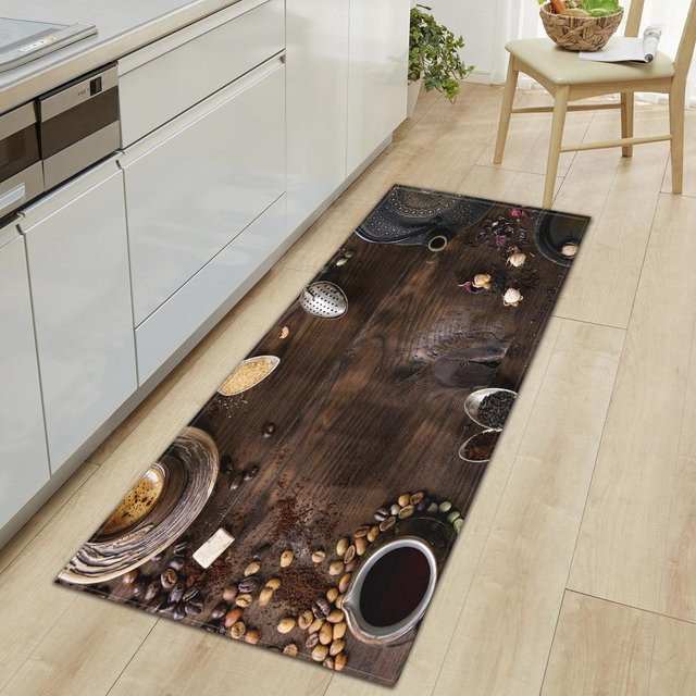 Karpetti Küchenteppich Gewürz Design, moderner Bereichsteppich für Küche, Wohnzimmer oder Kinderzimmer, braun, B/T: 40 x 120 cm - Bild 1
