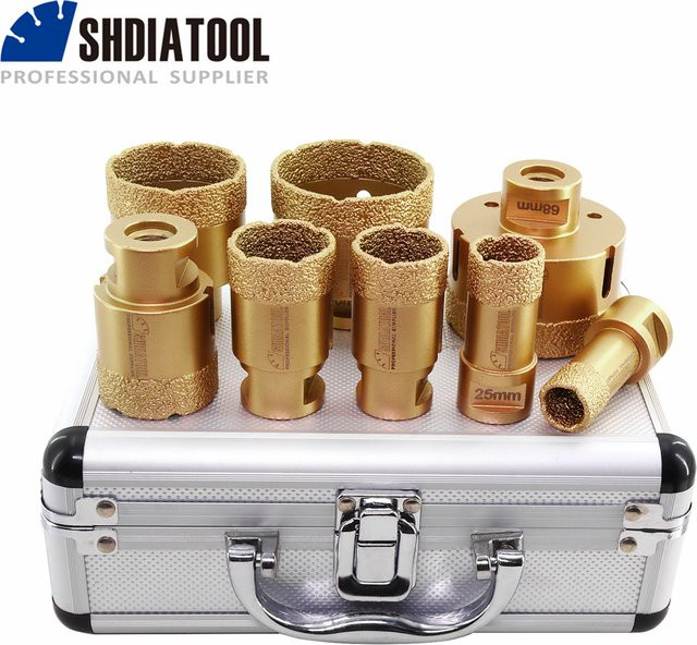 Shdiatool 8er Set Diamant-Lochsägen M14 für Marmor, Keramik und Fliesen, Durchmesser: 20 mm, 25 mm, 32 mm, 35 mm, 40 mm, 50 mm, 60 mm, 68 mm - Bild 1