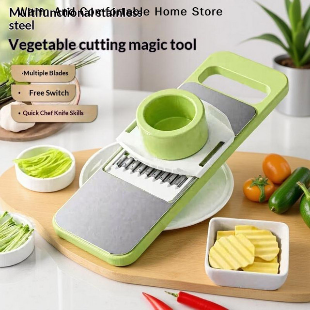 Multifunktionales Küchenraspelset HUXUAN in Grün für Karotten, Gemüse und Kartoffeln - Bild 1