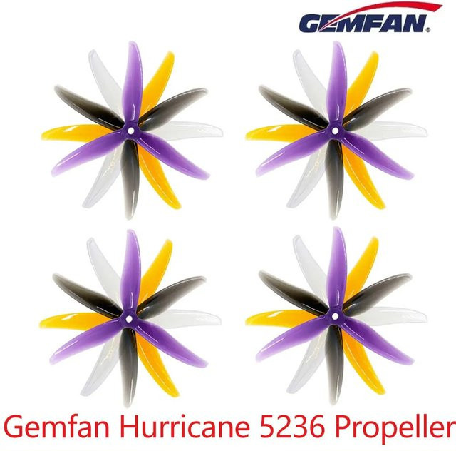 GEMFAN Hurricane 5236 3-Blatt-PC-Propeller, 2 Paar, 5,2 Zoll, CW/CCW - Bild 1
