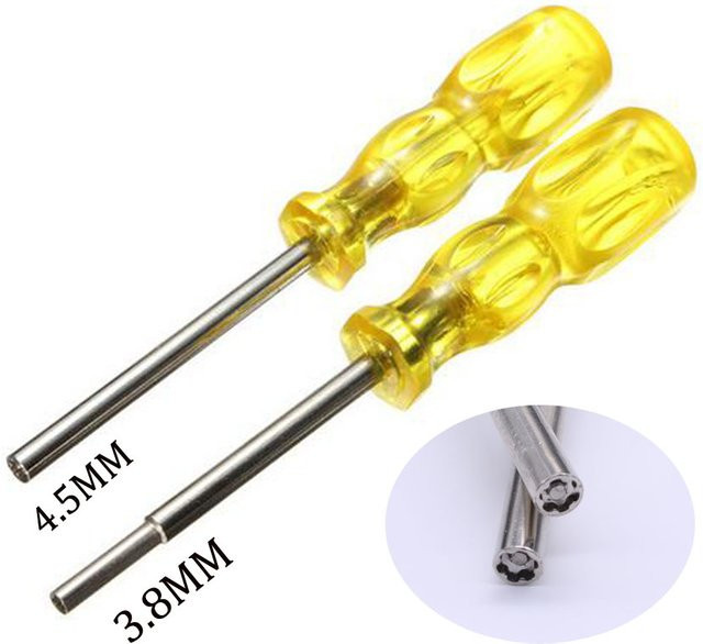 JCD Sicherheitsschraubendreher-Bits 3,8 mm und 4,5 mm für Nintendo Switch in Gelb - Bild 1