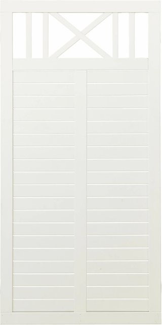 Plus Sichtschutzzaun Nostalgi aus Nadelholz in Weiß, Höhe: 180 cm, Breite: 90 cm - Bild 1