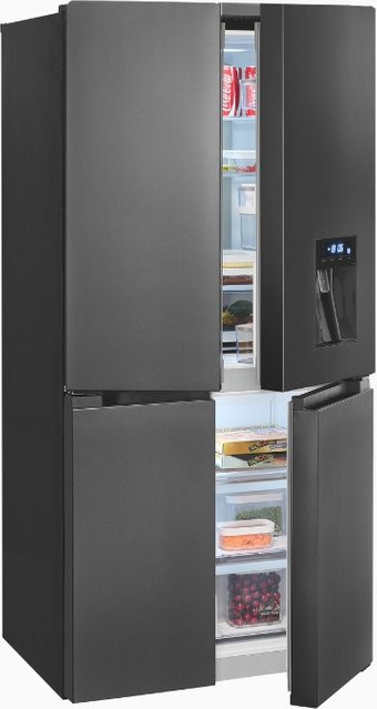 Multidoor Kühlschrank MD430-100-WS-201 in Einoxlook mit No-Frost und Dynamic Cooling, Farbe: Silber/Schwarz, B/T/H: 120 x 75 x 201 cm - Bild 1