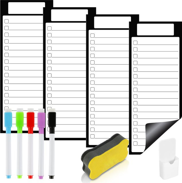 Magnetische Whiteboard To-Do-Liste mit Marker und Aufbewahrungsbox, weißer Wochenplaner und Aufgabenplaner, B: 25 cm, H: 10 cm - Bild 1