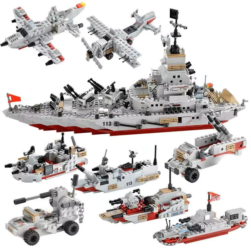 CTMA Navy Kriegswagen Schiff Armee Boot Flugzeug, Bausteine, 1000 Teile - Bild 3