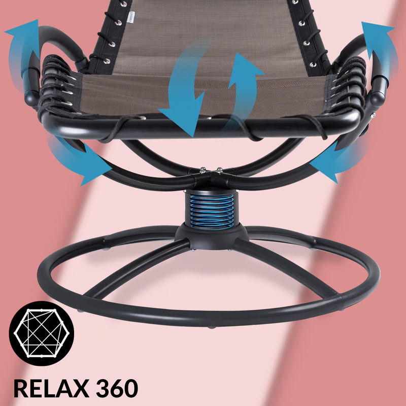 CASARIA Relaxliege Eve Mokka mit Schaukelfunktion in Braun aus Textilene und Stahl - Bild 4