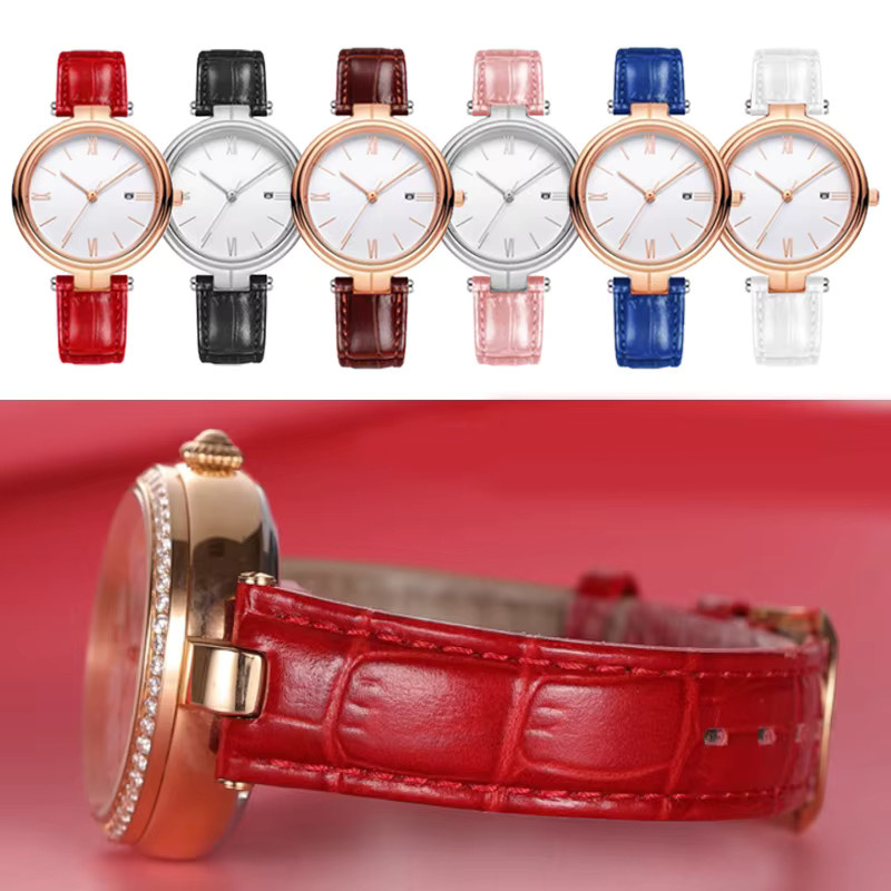 Uhrenarmband Rindsleder, Rot, Unisex - Bild 2