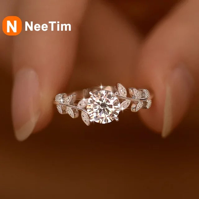 NeeTim Verlobungsring, 925 Silber, Moissanit, Damen - Bild 1