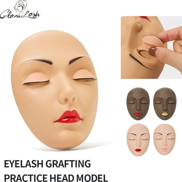 GLAMLASH Lash Extensions Flat Model Head Übungs-Wimpern-Trainingskopf - Bild 1