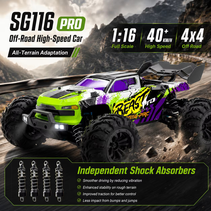 ZNLYRION SG116PRO MAX Offroad-Auto, RC Monster-Truck, 1:16, mit LED-Lichtern - Bild 2