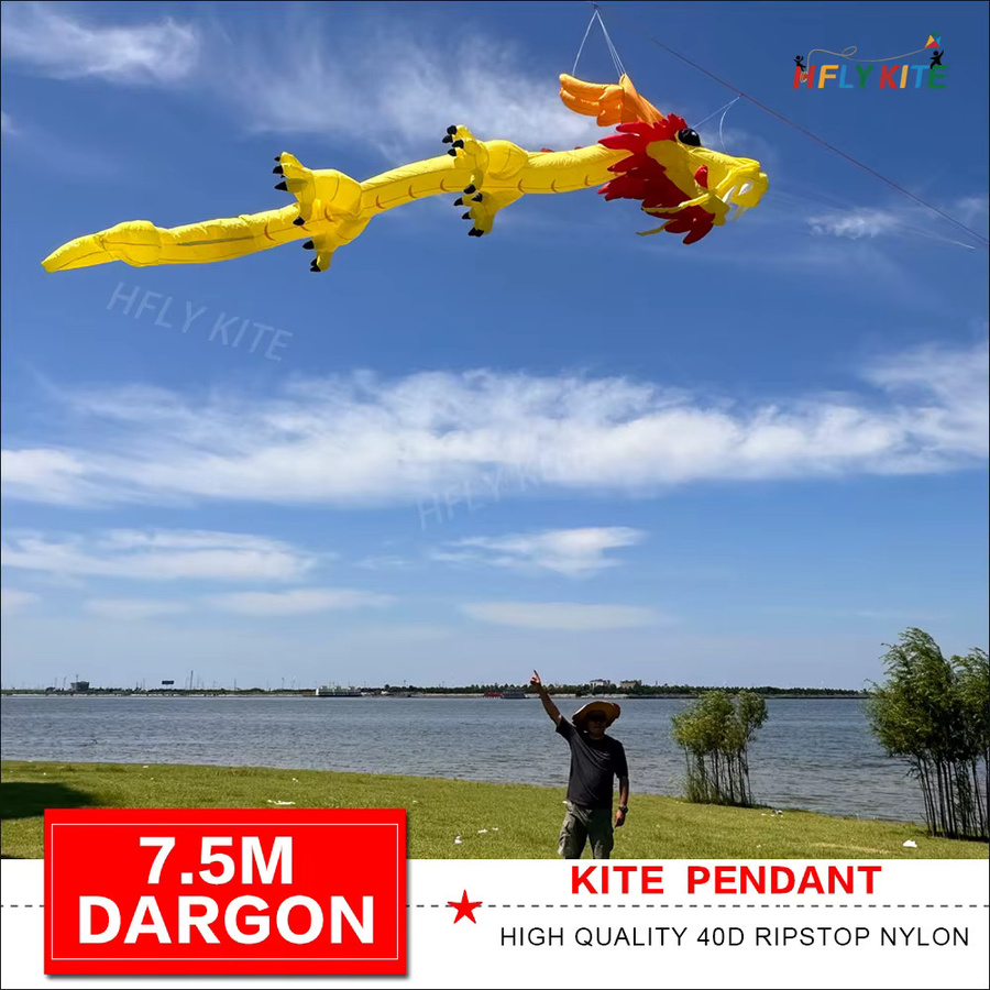 Drachen Drachen Anhänger Linie Wäsche, 7,5 m, aufblasbar, Gelb - Bild 2