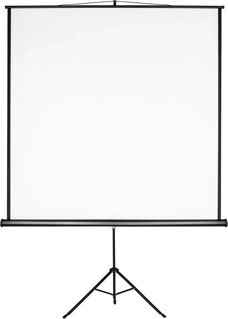 tectake Beamer-Leinwand ausziehbar mit klappbarem Stativ, Weiß, B/H: 178 x 178 cm, H/B/T: 243 x 187 x 90 cm - Bild 2