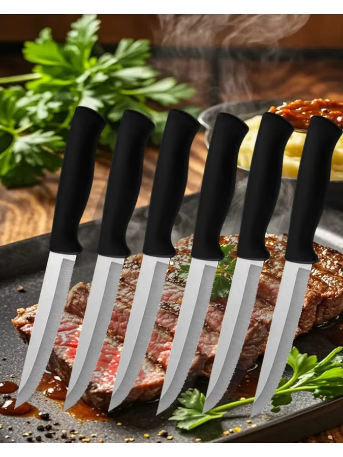 WXCOO Edelstahl-Steakmesser für Fleisch, Obst und Gemüse - Bild 5