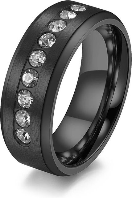 YIRAN Jewelry 5 Paarring Edelstahl, Diamant, grau, Unisex - Bild 1