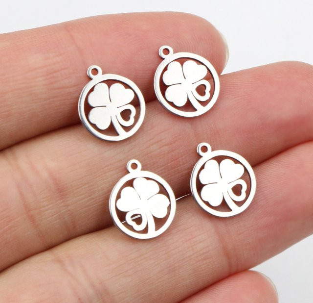 Cqhcyb Charms, 12x10mm, Edelstahl, Silber, Unisex - Bild 1
