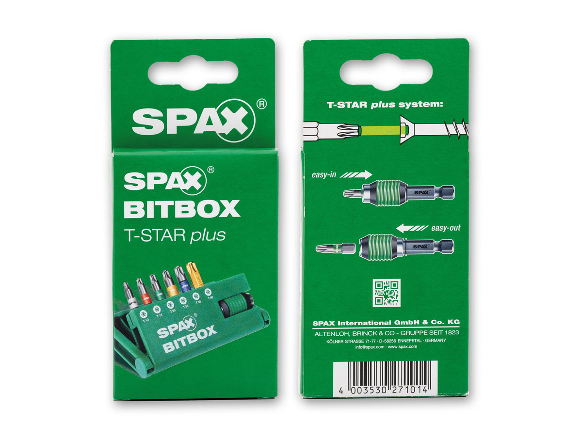 Spax BITbox T-STAR plus Schraubendreher-Bits aus Stahl in Grün, 6 Stück inklusive Schnellwechsel-Bithalter - Bild 2