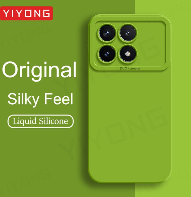 YIYONG Silikon Softcover für Xiaomi Poco X6 Pro 5G und Poco F6, Flüssigkeits-Design, Schwarz oder Grün - Bild 1