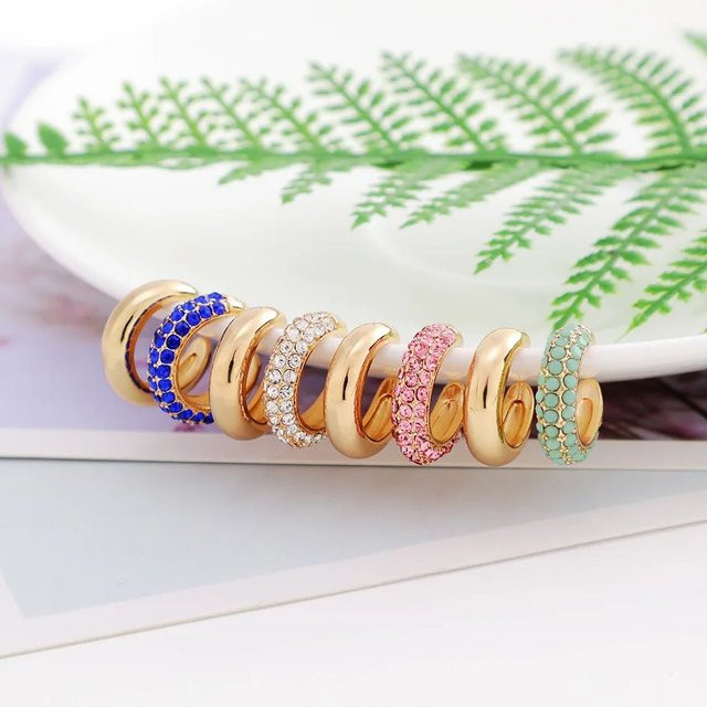 Ohrringe Asymmetrisch, Zirkonia, Gold, Damen - Bild 1