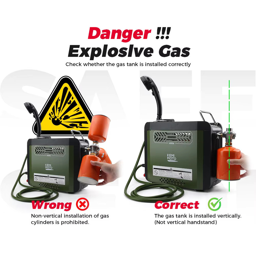 KEMITOUR Tragbare Outdoor Dusche für UTV und ATV mit Sofort-Heißwasserbereiter, 20.000 BTU, Pumpe und wiederaufladbarem 4000mAh Akku - Bild 6