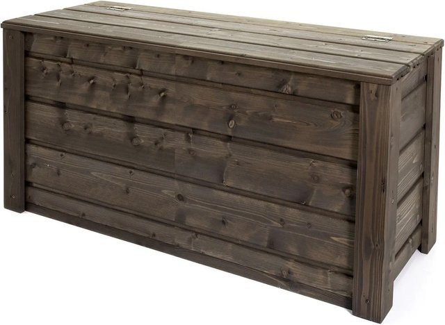 HolzFee Gartentruhe Flair Palisander aus Fichte, Truhenbank für Garten, Balkon oder Flur, B/T/H: 100 x 40 x 48 cm - Bild 1
