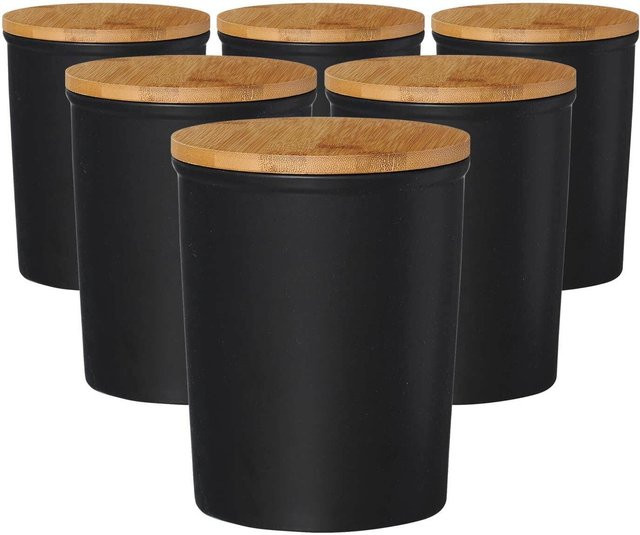 Ritzenhoff & Breker Vorratsdosen Jasper aus Keramik, Schwarz, 6er Set, 1,8 l pro Dose - Bild 1