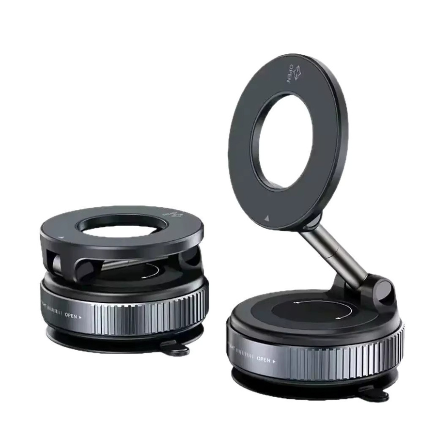 CarCenter Magnetischer Telefonständer mit Vakuumadsorption und faltbarer Konstruktion in Schwarz - Bild 5