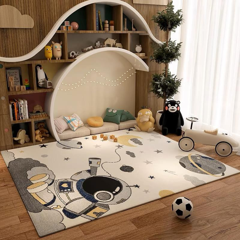 Maschinenwaschbarer Kinderzimmer Teppich mit Löwen-Motiv als rutschfeste Krabbelmatte für das Wohnzimmer, B: 140 cm, T: 200 cm - Bild 2