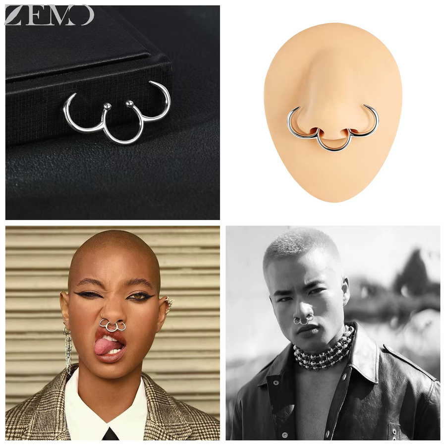 ZEMO Nasenring Edelstahl, Silber, Unisex - Bild 3