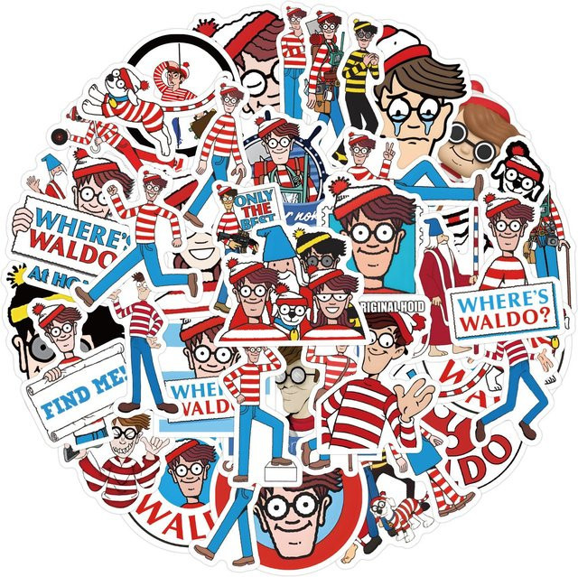 50 Wo ist Walter Cartoon Graffiti Aufkleber in Multicolour zur Dekoration von Notizbüchern und Koffern - Bild 1