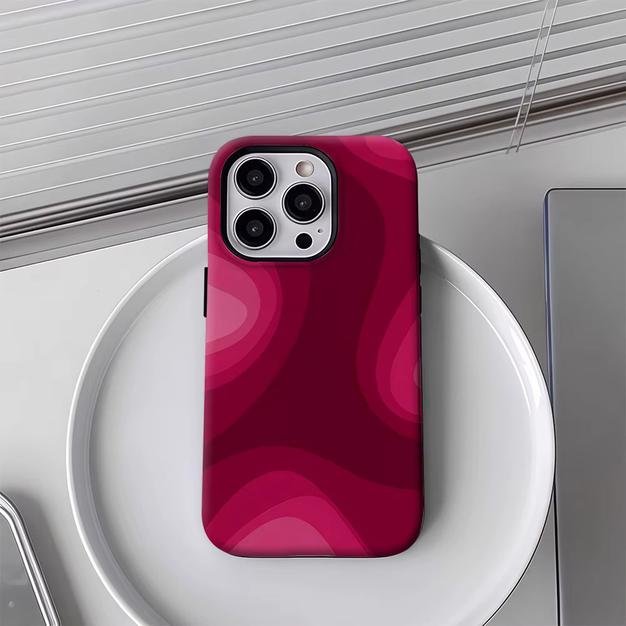 Blush Swirls Handyhülle für Apple iPhone 11 bis iPhone 17 Pro Max Plus mit doppelschichtiger Rückseite in Pink - Bild 3
