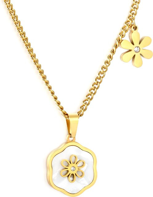 LUXUKISSKIDS Halskette, Edelstahl, Vergoldet, Diamant, Zirkonia, Damen - Bild 1