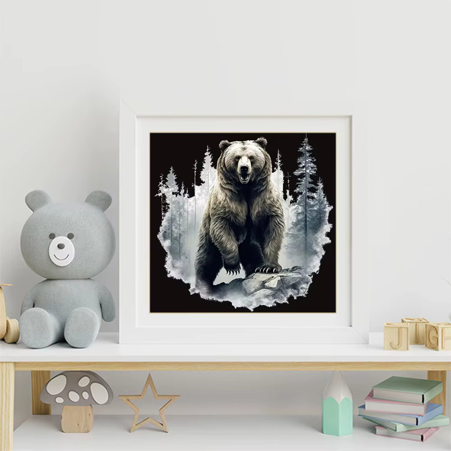 Momoart DIY Diamantstickerei Bär Tierbild mit bunten Strass-Diamanten, B/B/B: 20 x 20 x 20 cm - Bild 3