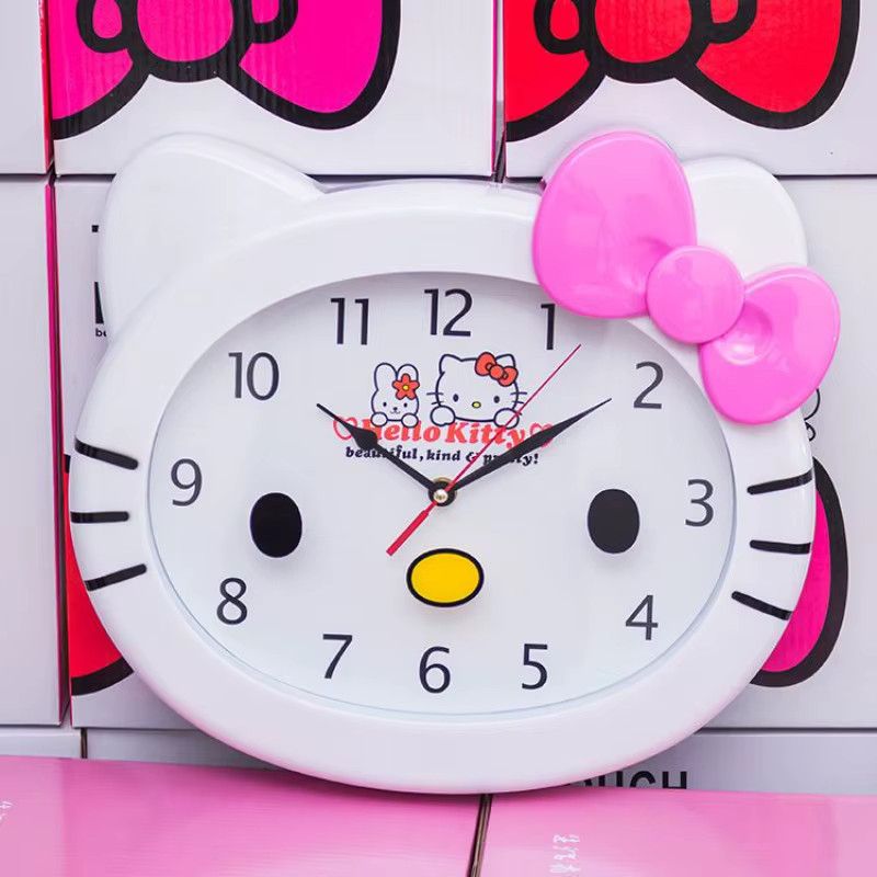 Sanrio Hello Kitty Wanduhr in Herzform mit lautlosem Analogmechanismus für Mädchen - Bild 2