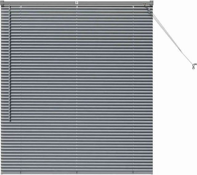vidaXL Balkenjalousien mit Vorhängen aus Aluminium in Dunkelgrau, B: 130 cm, H: 110 cm - Bild 1