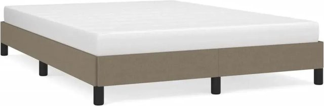 vidaXL Bettgestell modern mit Stoffbezug in Taupe, B/T/H: 140 x 190 x 143 cm - Bild 1