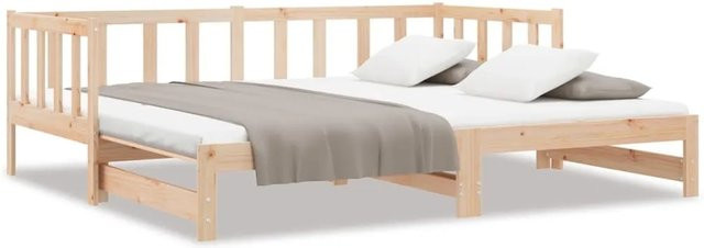 vidaXL Tagesbett ausziehbar aus Massivholz Kiefer in Braun, B/T/H: 90 x 200 x 66 cm - Bild 1