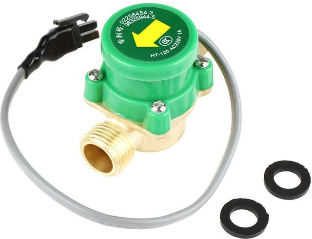 YU-Industry HT-120 Wasser-Druckschalter mit G1 Zoll Gewinde in Grün für Pumpen, Solarheizungen und Niederdruck-Duschen - Bild 1