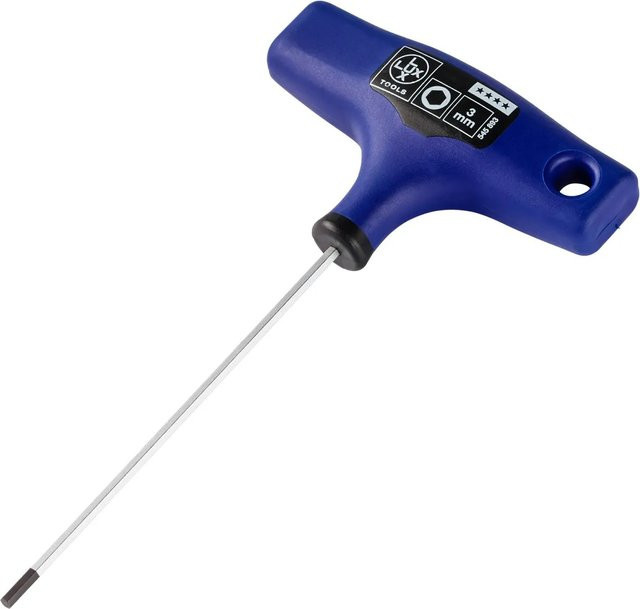 LUX-TOOLS T-Griff Stiftschlüssel Hex in Blau aus Chrom-Molybdän-Stahl mit 3 mm Schlüsselweite und 150 mm Länge - Bild 1