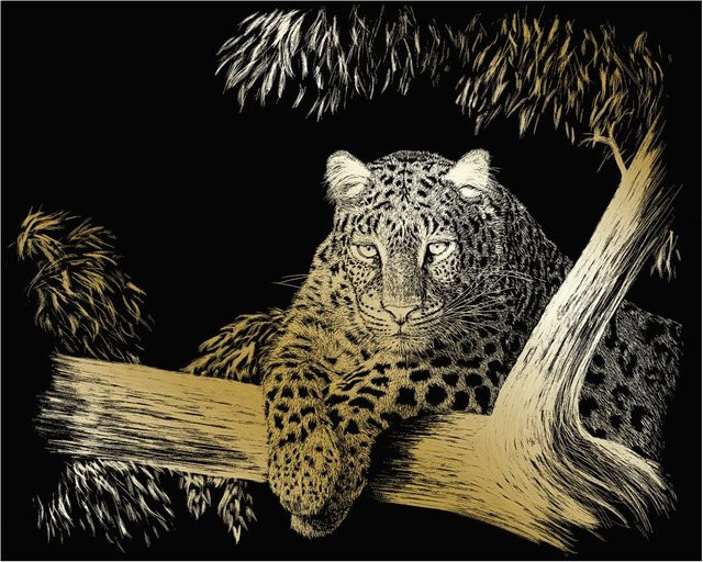 Royal Langnickel Kratzbild Gepard mit Metallfolie und Pappkern - Bild 1