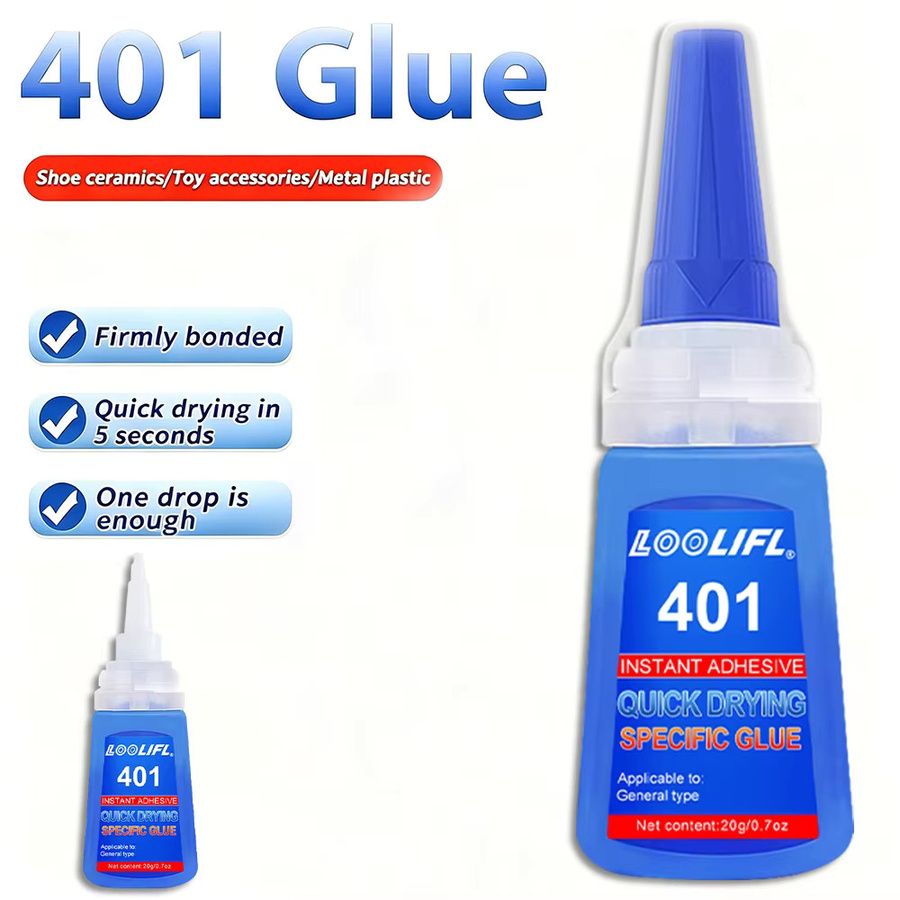 LOOLIFL 401 Schnell trocknender Mehrzweck-Superkleber für Kunststoff, Metall, Keramik und Schuhe, 3,0 ml, Blau - Bild 3