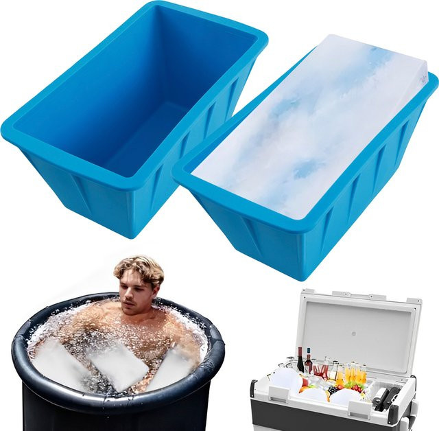 Extra große Silikon Eisform für Eisblöcke in Blau, B/T/H: 25,4 x 12,7 cm - Bild 1