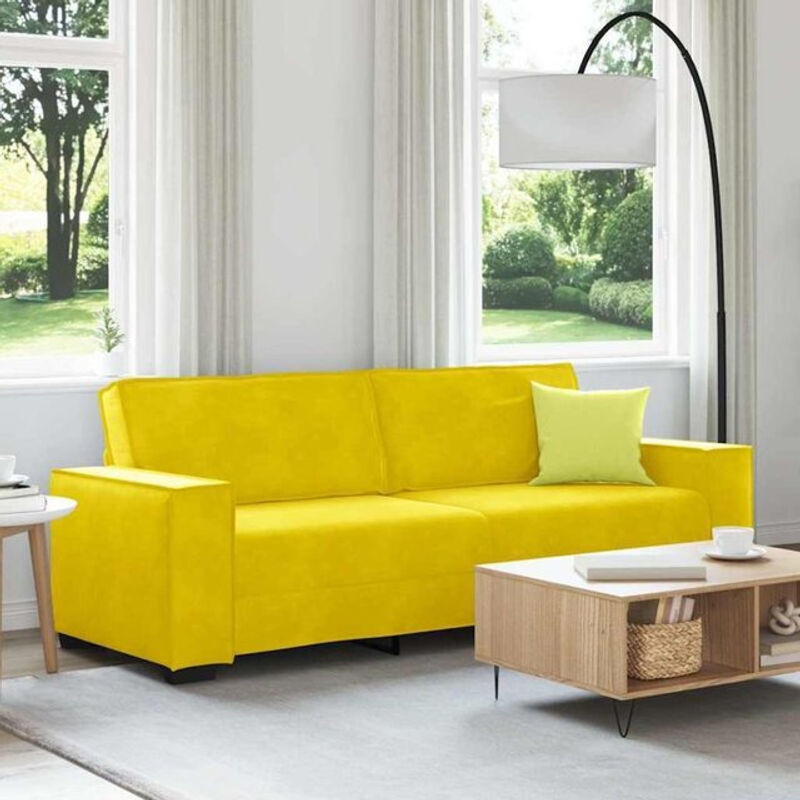 Vidaxl 3-Sitzer-Sofa aus Samt und Metall in Gelb, Modernes Design, Breite: 180 cm - Bild 1