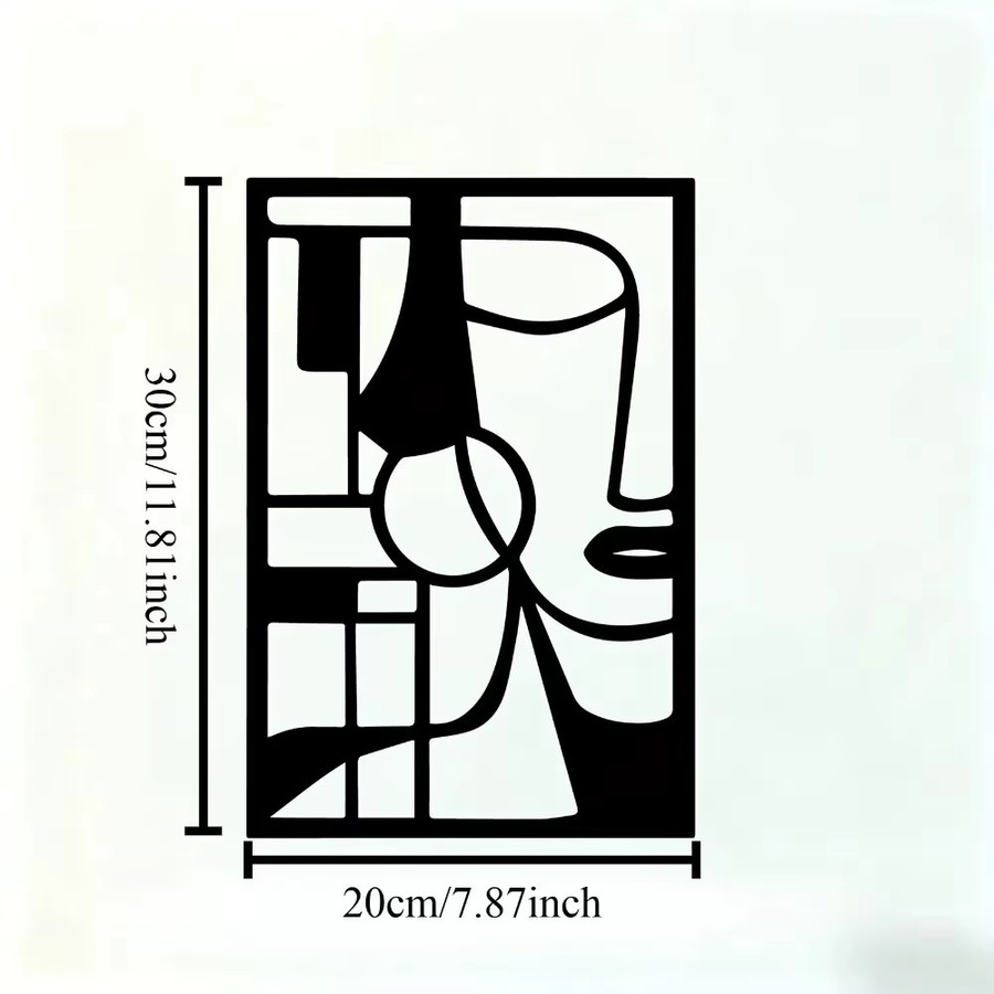 CIFBUY Moderne Abstrakte Metall-Wandkunst XL in Schwarz – Minimalistische Eisenskulptur für Innen- und Außenbereich - Bild 3