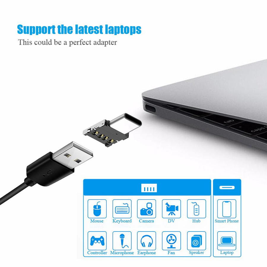 10er Set NYFundas USB-C auf USB-A OTG Adapter in Schwarz für Android Smartphones und Typ-C Geräte - Bild 3