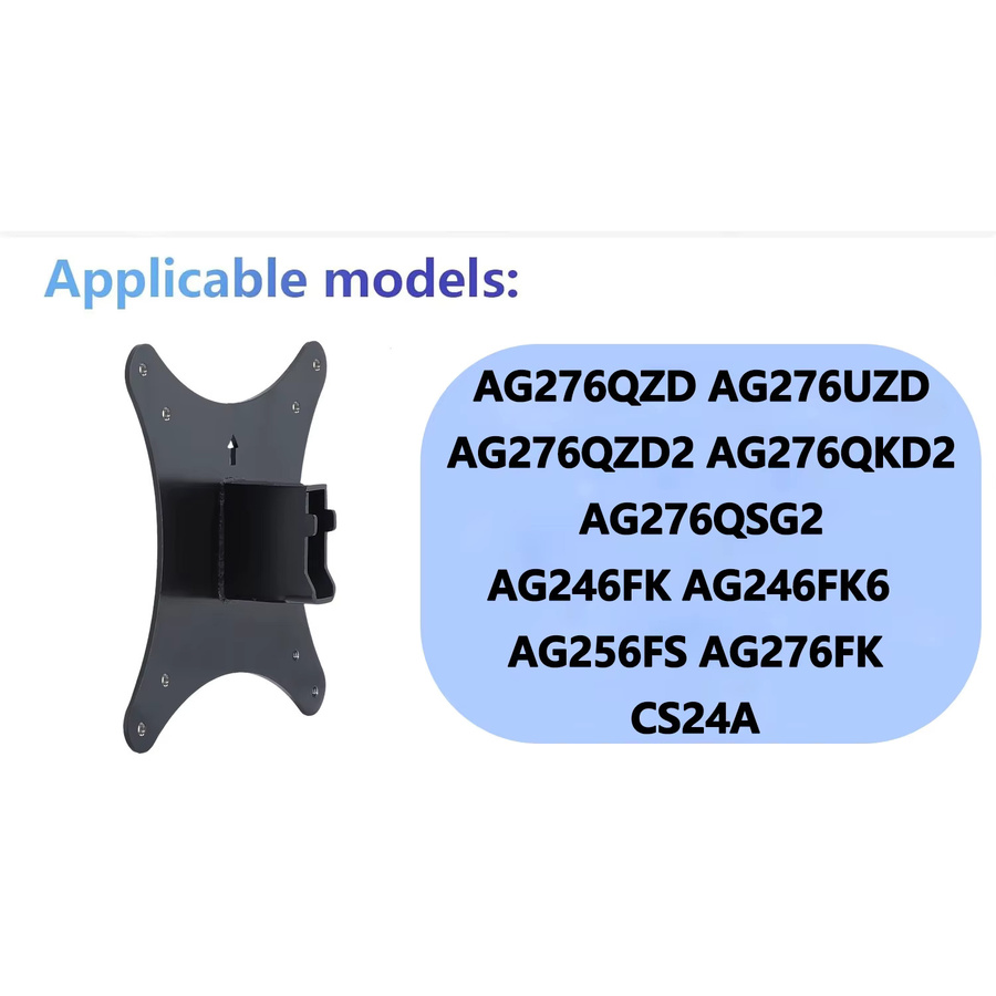 VESA-Adapter für AOC Agon PRO AG276QZD AG276UZD AG276QZD2 Monitore in Schwarz für VESA 75x75 und 100x100 Monitorarme - Bild 2