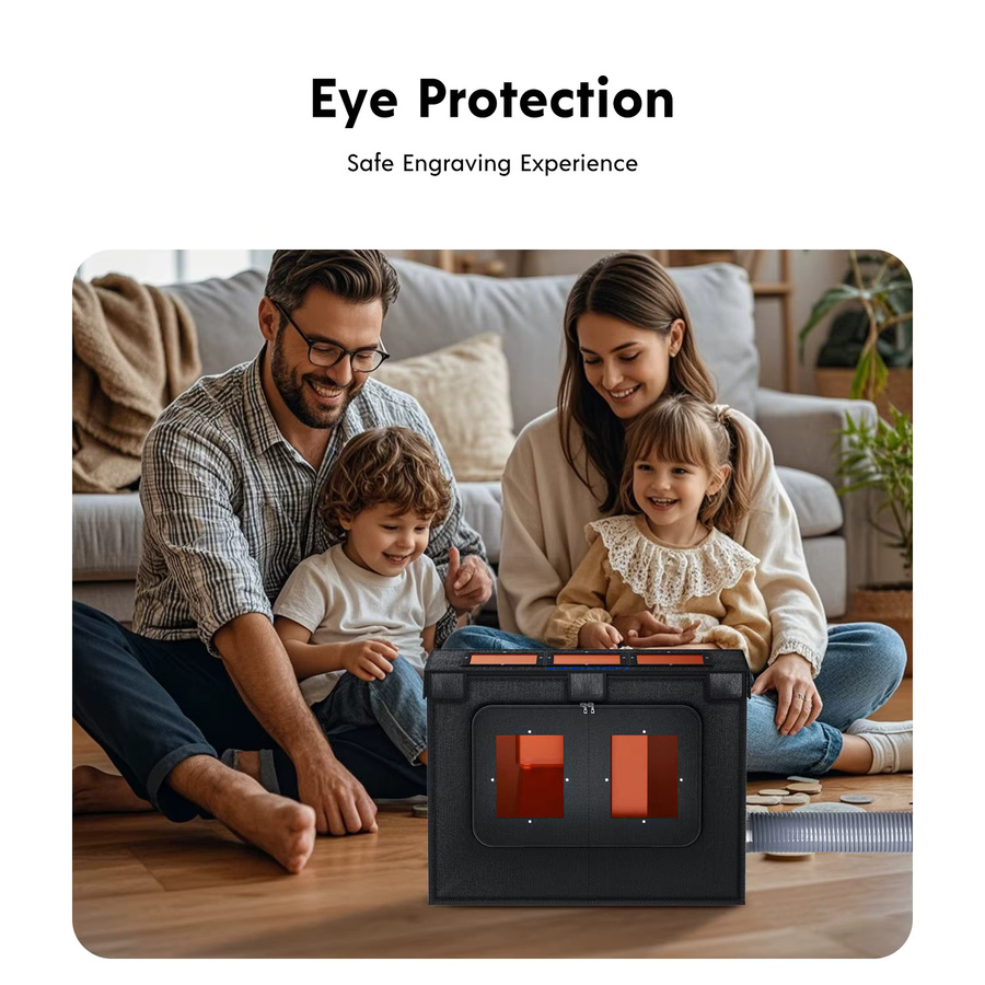 LONGER Faltbares Lasergravierer-Gehäuse in Schwarz mit Lüfter und Abluftschlauch für Nano und Nano Pro Laserschneider, B/T/H: 73,15 x 54,86 x 38,1 cm - Bild 3