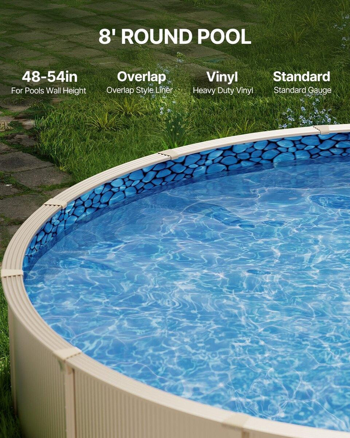Buying Solutions MB Runde Poolfolie aus Vinyl im Überlappungsstil, Durchmesser: 244 cm, Wandhöhe: 137 cm - Bild 3